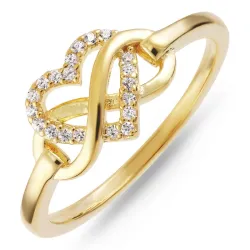 Kollektionsprov hjärta ring i förgyllt silver