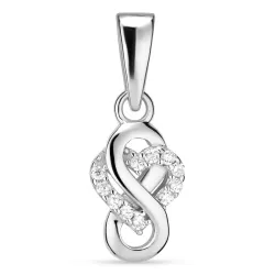 infinity hjärta zirkon hängen i rhodinerat silver