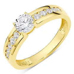 zirkon ring i förgyllt silver