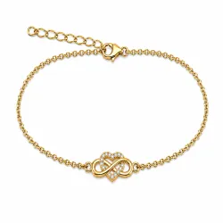 hjärta infinity armband i förgyllt silver