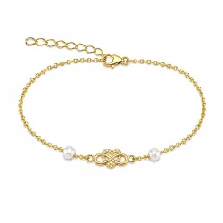 hjärta infinity armband i förgyllt silver