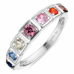 multifärgat zirkon ring i silver