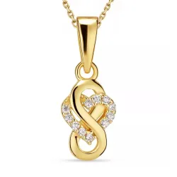 infinity zirkon halsband i förgyllt silver med hängen i förgyllt silver