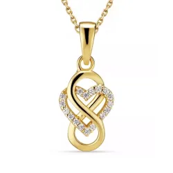 infinity zirkon halsband i förgyllt silver med hängen i förgyllt silver