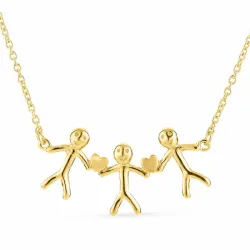 familj hängen med halskedja i förgyllt silver