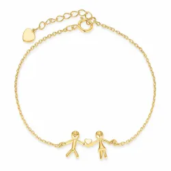 familj armband i förgyllt silver