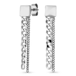 långa panzer örhängen i silver