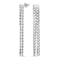 långa panzer örhängen i silver