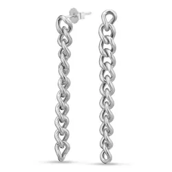 långa panzer örhängen i silver