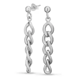 långa panzer örhängen i silver