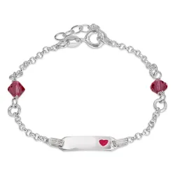rosa barnarmband i silver med hängen i silver - Little Ones