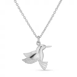 fågel halsband i silver med hängen i silver