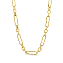 figarohalskedja i förgyllt silver 45 cm x 7,1 mm