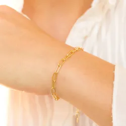 armband i förgyllt silver 17 plus 3 cm x 3,6 mm