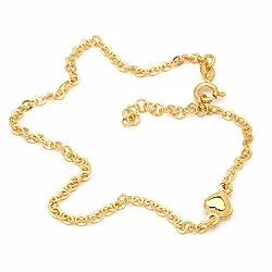 fotlänk  i förgyllt silver med hängen i förgylld