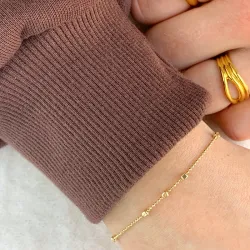 kulkedjearmband i förgyllt silver 17 plus 3 cm x 2,1 mm