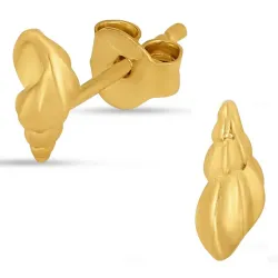 mussla örhängestift i förgyllt silver