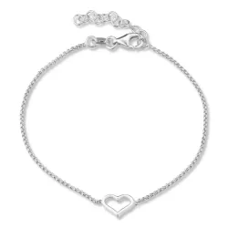 hjärta armband i silver med hängen i silver