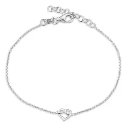 hjärta armband i silver med hängen i silver