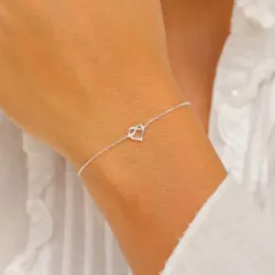 hjärta armband i silver med hängen i silver