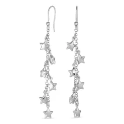 långa stjärna kedja örhängen i silver