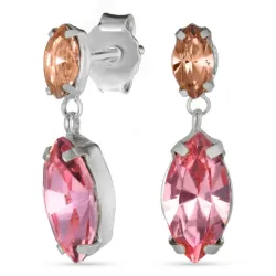 långa ovala örhängen i silver