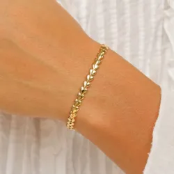 hjärta armband i förgyllt silver med hängen i förgyllt silver