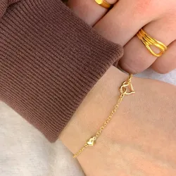 hjärta armband i förgyllt silver med hängen i förgyllt silver