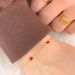 hjärta barnarmband i förgyllt silver med hängen i förgyllt silver - Little Ones