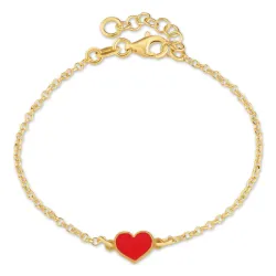 hjärta armband i förgyllt silver med hängen i förgyllt silver