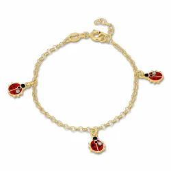 nyckelpiga armband i förgyllt silver med hängen i förgyllt silver