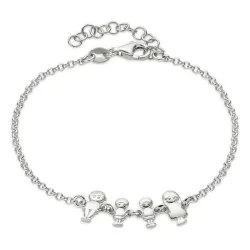 familj armband i silver med Far - Son - Son - Mor i silver