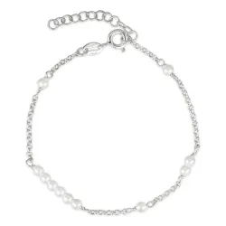 pärla armband i silver  x 3,0 mm