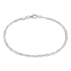 Flätat armband i silver  x 2,4 mm