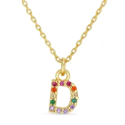 bokstav d halsband i förgyllt silver - My Letter