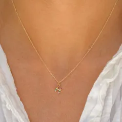 bokstav h multifärgat zirkon halsband i förgyllt silver - My Letter