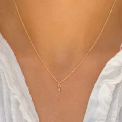 bokstav i multifärgat zirkon halsband i förgyllt silver - My Letter