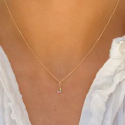 bokstav j multifärgat zirkon halsband i förgyllt silver - My Letter