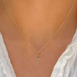 bokstav o multifärgat zirkon halsband i silver - My Letter