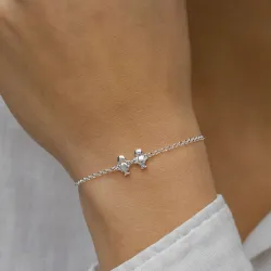 familj armband i silver med Søn - Dotter i silver