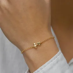 familj armband i förgyllt silver med Hjerte - Dotter i förgyllt silver