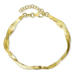 armband i förgyllt silver 16 + 3 cm x 5,4 mm