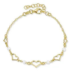 hjärta armband i förgyllt silver