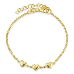hjärta fotlänk  i förgyllt silver