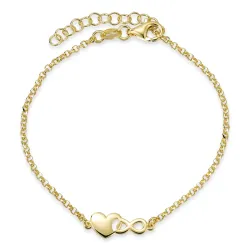 hjärta armband i förgyllt silver