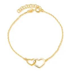 hjärta armband i förgyllt silver