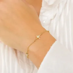 stjärna armband i förgyllt silver