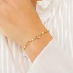 hjärta armband i förgyllt silver