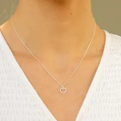 hjärta zirkon halsband i silver