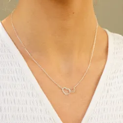 hjärta halsband i silver